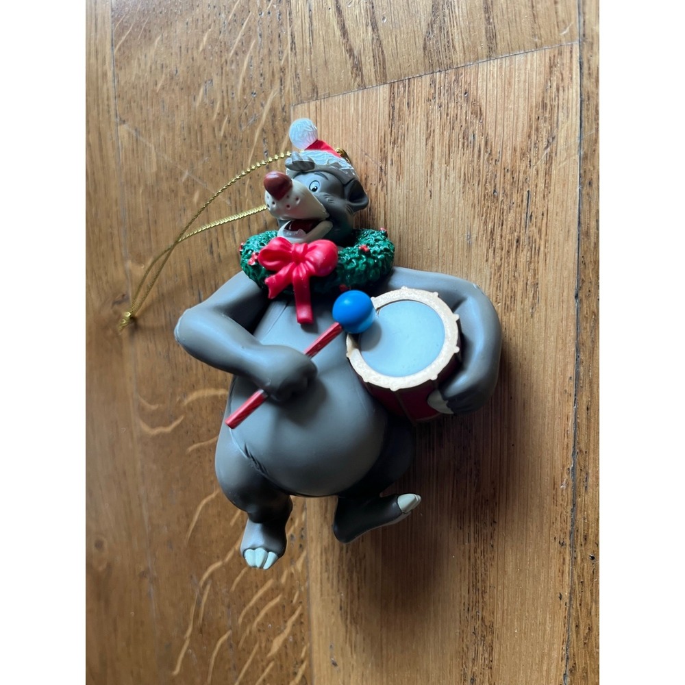 Vintage Groiler Baloo from Walt Disney's The Jungle Book Christmas Ornament Drum